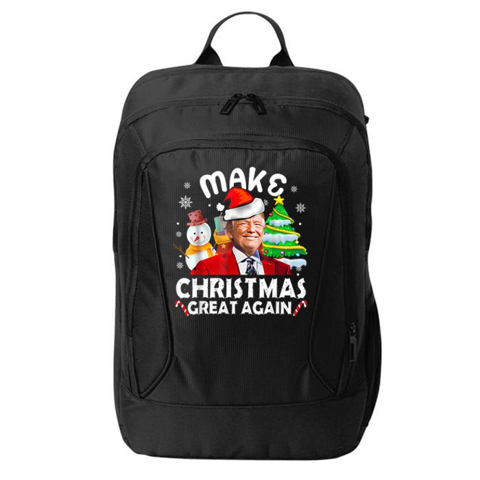 Santa Hat Trump Make Christmas Great Again Xmas Lights Funny City Backpack