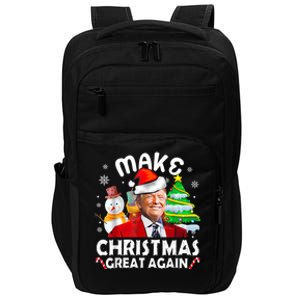 Santa Hat Trump Make Christmas Great Again Xmas Lights Funny Impact Tech Backpack