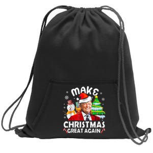 Santa Hat Trump Make Christmas Great Again Xmas Lights Funny Sweatshirt Cinch Pack Bag