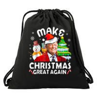 Santa Hat Trump Make Christmas Great Again Xmas Lights Funny Drawstring Bag