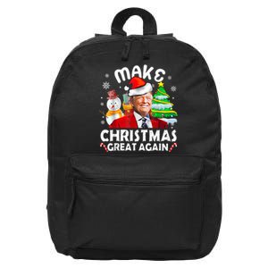 Santa Hat Trump Make Christmas Great Again Xmas Lights Funny 16 in Basic Backpack