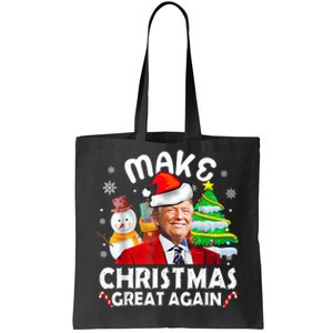 Santa Hat Trump Make Christmas Great Again Xmas Lights Funny Tote Bag