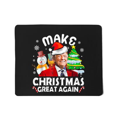 Santa Hat Trump Make Christmas Great Again Xmas Lights Funny Mousepad