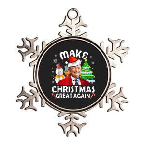 Santa Hat Trump Make Christmas Great Again Xmas Lights Funny Metallic Star Ornament