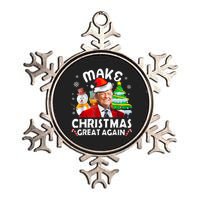 Santa Hat Trump Make Christmas Great Again Xmas Lights Funny Metallic Star Ornament