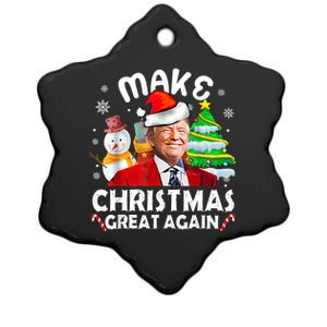 Santa Hat Trump Make Christmas Great Again Xmas Lights Funny Ceramic Star Ornament