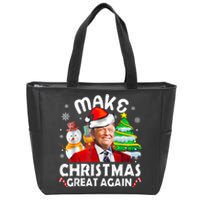 Santa Hat Trump Make Christmas Great Again Xmas Lights Funny Zip Tote Bag