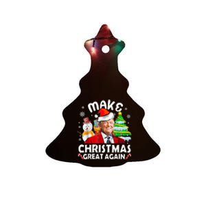 Santa Hat Trump Make Christmas Great Again Xmas Lights Funny Ceramic Tree Ornament