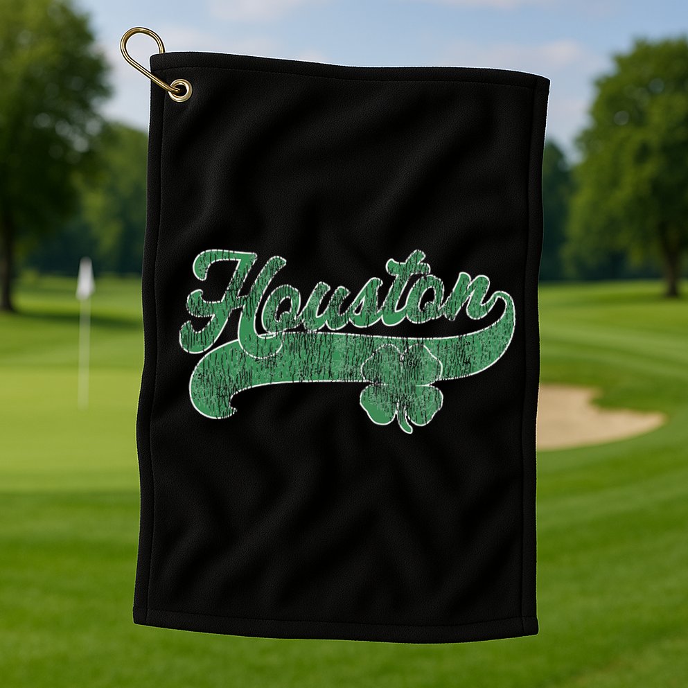 Shamrock Houston Texas Irish St. Patrick's Day Golf Towel