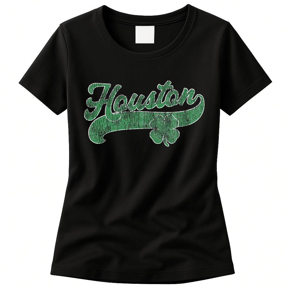 Shamrock Houston Texas Irish St. Patrick's Day Womens T-Shirt
