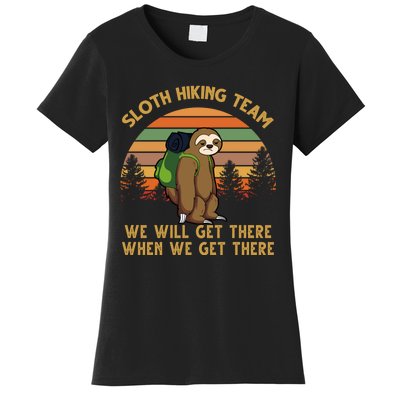 Sloth Hiking Team Funny Hiking Gift Women's T-Shirt