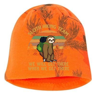 Sloth Hiking Team Funny Hiking Gift Kati - Camo Knit Beanie