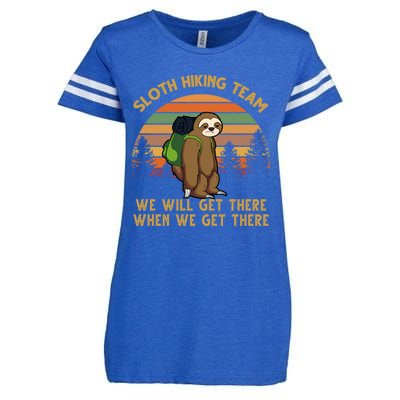 Sloth Hiking Team Funny Hiking Gift Enza Ladies Jersey Football T-Shirt