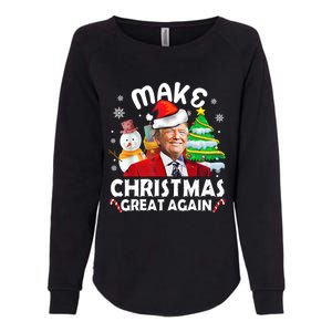 Santa Hat Trump Make Christmas Great Again Xmas Lights Funny Gift Womens California Wash Sweatshirt