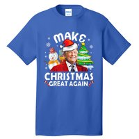 Santa Hat Trump Make Christmas Great Again Xmas Lights Funny Gift Tall T-Shirt