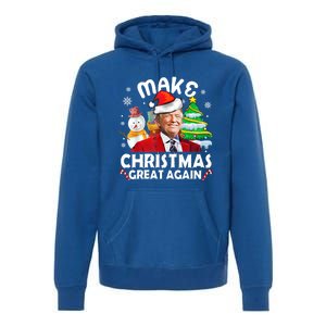 Santa Hat Trump Make Christmas Great Again Xmas Lights Funny Gift Premium Hoodie