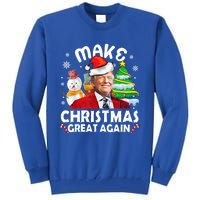 Santa Hat Trump Make Christmas Great Again Xmas Lights Funny Gift Tall Sweatshirt