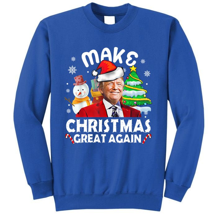 Santa Hat Trump Make Christmas Great Again Xmas Lights Funny Gift Tall Sweatshirt