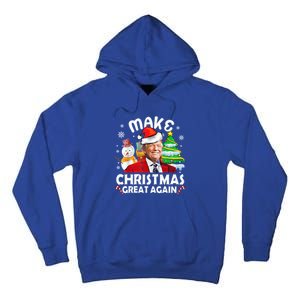 Santa Hat Trump Make Christmas Great Again Xmas Lights Funny Gift Tall Hoodie