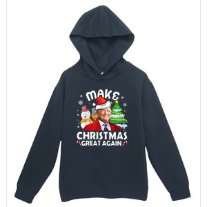 Santa Hat Trump Make Christmas Great Again Xmas Lights Funny Gift Urban Pullover Hoodie