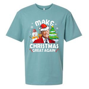 Santa Hat Trump Make Christmas Great Again Xmas Lights Funny Gift Sueded Cloud Jersey T-Shirt