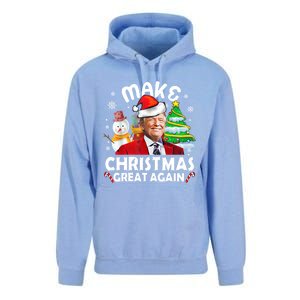 Santa Hat Trump Make Christmas Great Again Xmas Lights Funny Gift Unisex Surf Hoodie