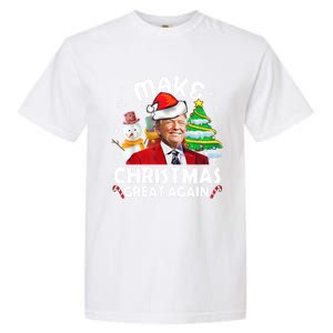 Santa Hat Trump Make Christmas Great Again Xmas Lights Funny Gift Garment-Dyed Heavyweight T-Shirt