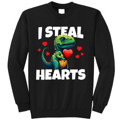 Steal Hearts Trex Dino Baby Boy Valentines Day Sweatshirt