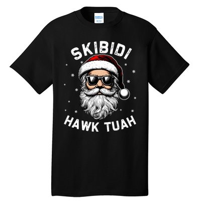 Skibidi Hawk Tuah Hawk Funny Inappropriate Christmas Santa Face Tall T-Shirt