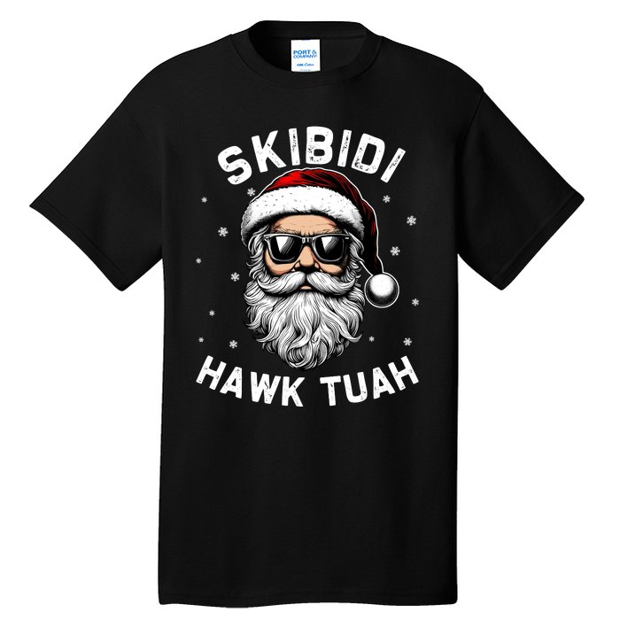 Skibidi Hawk Tuah Hawk Funny Inappropriate Christmas Santa Face Tall T-Shirt