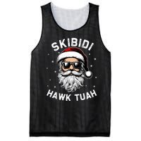 Skibidi Hawk Tuah Hawk Funny Inappropriate Christmas Santa Face Mesh Reversible Basketball Jersey Tank