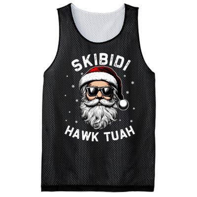 Skibidi Hawk Tuah Hawk Funny Inappropriate Christmas Santa Face Mesh Reversible Basketball Jersey Tank