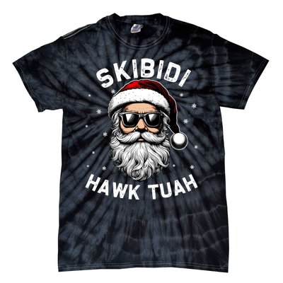 Skibidi Hawk Tuah Hawk Funny Inappropriate Christmas Santa Face Tie-Dye T-Shirt