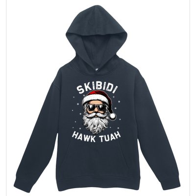 Skibidi Hawk Tuah Hawk Funny Inappropriate Christmas Santa Face Urban Pullover Hoodie