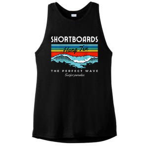 Shortboards Hang Ten The Perfect Wave Surfer Paradise Design Ladies PosiCharge Tri-Blend Wicking Tank