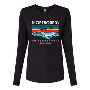 Shortboards Hang Ten The Perfect Wave Surfer Paradise Design Womens Cotton Relaxed Long Sleeve T-Shirt