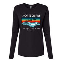 Shortboards Hang Ten The Perfect Wave Surfer Paradise Design Womens Cotton Relaxed Long Sleeve T-Shirt