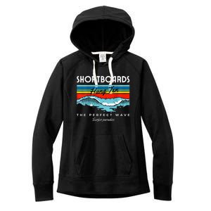 Shortboards Hang Ten The Perfect Wave Surfer Paradise Design Women's Fleece Hoodie