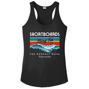 Shortboards Hang Ten The Perfect Wave Surfer Paradise Design Ladies PosiCharge Competitor Racerback Tank