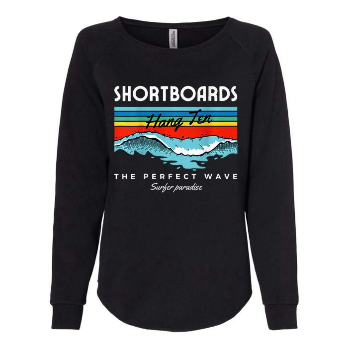 Shortboards Hang Ten The Perfect Wave Surfer Paradise Design Womens California Wash Sweatshirt