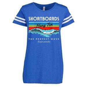 Shortboards Hang Ten The Perfect Wave Surfer Paradise Design Enza Ladies Jersey Football T-Shirt