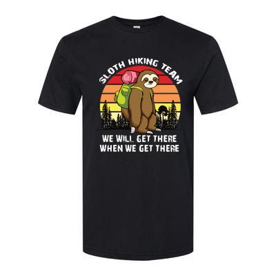 Sloth Hiking Team We Will Get There When We Get There Softstyle CVC T-Shirt