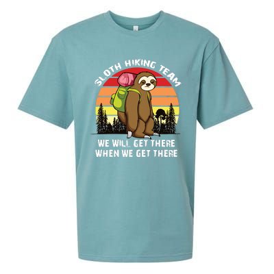 Sloth Hiking Team We Will Get There When We Get There Sueded Cloud Jersey T-Shirt