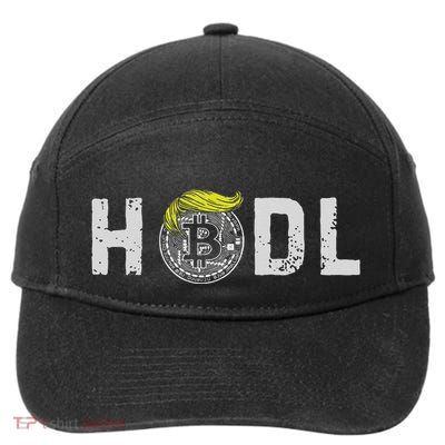 Sarcastic Hodl Trump Bitcoin Crypto Decentralize Donald Pump 7-Panel Snapback Hat