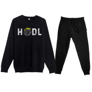 Sarcastic Hodl Trump Bitcoin Crypto Decentralize Donald Pump Premium Crewneck Sweatsuit Set