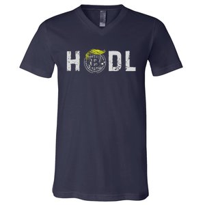 Sarcastic Hodl Trump Bitcoin Crypto Decentralize Donald Pump V-Neck T-Shirt