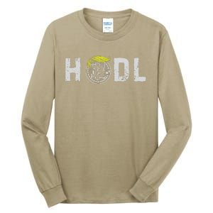 Sarcastic Hodl Trump Bitcoin Crypto Decentralize Donald Pump Tall Long Sleeve T-Shirt