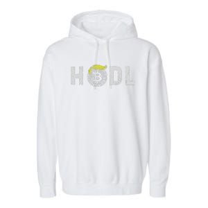 Sarcastic Hodl Trump Bitcoin Crypto Decentralize Donald Pump Garment-Dyed Fleece Hoodie