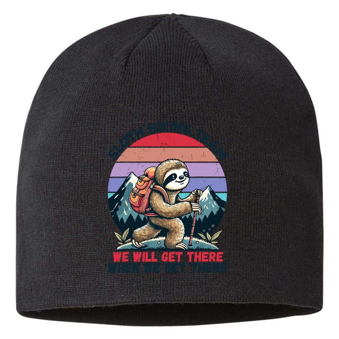 Sloth Hiking Team Hiking Gifts Funny Sloth Sustainable Beanie