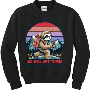 Sloth Hiking Team Hiking Gifts Funny Sloth Kids Sweatshirt